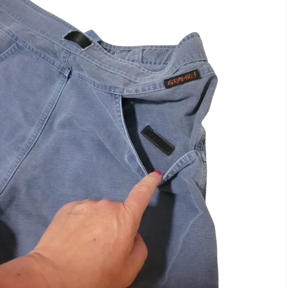Vintage Gramicci Women's Blue Shorts with Built-In Belt